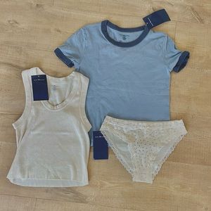 nwt blue and cream brandy melville bundle 🍦🫐